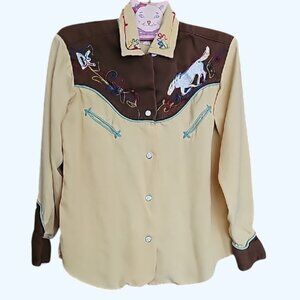 Vintage Dale Evans J bar T California Western Embroidered Shirt Youth medium